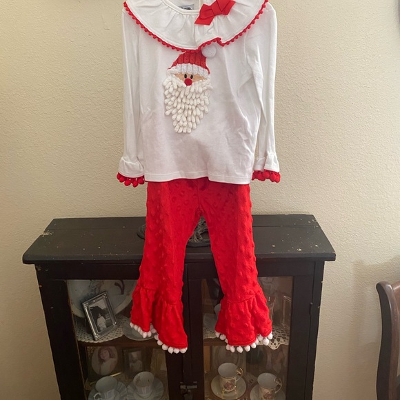 New With Tags Mudpie Santa Minky Pant set size 2T - Picture 9 of 14
